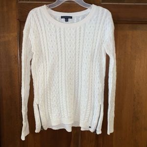 White knitted American Eagle Sweater
